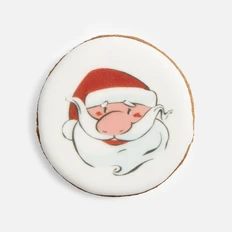 Печенье имбирное «Дед Мороз», белое / красное фото