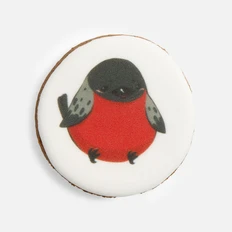 Печенье имбирное «Снегирь», белое / красное фото