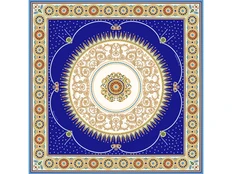 Платок «Павловск. Севрский фарфор», синий / золотой фото