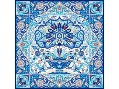 Платок Русские в моде «Арабески», синий / голубой фото