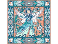 Платок Русские в моде «Царевна Лебедь», разноцветный фото