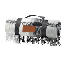 Плед акриловый Glama, черный / белый фото