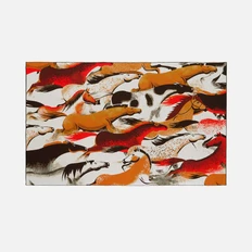 Плед акриловый Teplo «Огнегривые», разноцветный фото