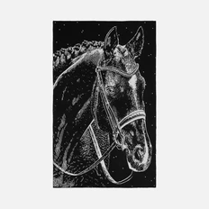 Плед акриловый Teplo «Вороной», черный / белый фото