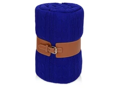 Плед акриловый Braid, синий фото