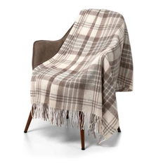 Плед «Берген», серый / коричневый фото