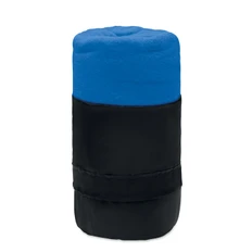 Плед дорожный флисовый из RPET, синий фото