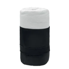 Плед дорожный из переработанного полиэстера Musala, белый / черный фото