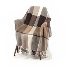 Плед Edinburgh, бежевый / коричневый фото