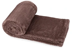 Плед флисовый «Фолд», коричневый фото