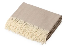 Плед из натурального хлопка «Ёлочка», бежевый фото