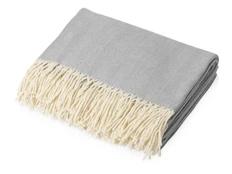 Плед из натурального хлопка «Ёлочка», серый фото