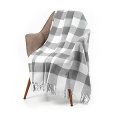 Плед London, серый / белый фото