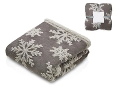 Плед новогодний с капюшоном Snowflake, серый фото