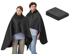 Плед-пончо с капюшоном и мешком Cappy 2 в 1, черный фото