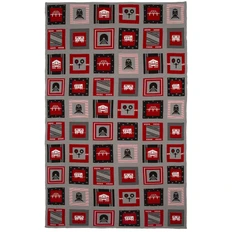 Плед с рисунком Teplo Industry, железные дороги, серый / бордовый фото