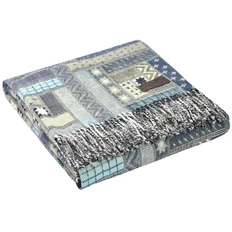 Плед шерстяной Marzotto Baltimora, синий / серый фото