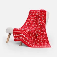 Плед Teplo Holidale, красный / белый фото