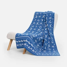 Плед Teplo Holidale, синий / белый фото