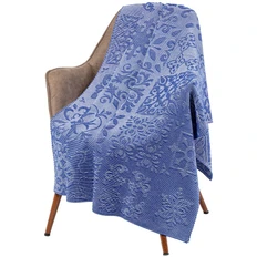 Плед Teplo Ornamental, синий фото