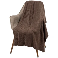 Плед Teplo Snippet, коричневый меланж фото