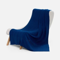 Плед Teplo Tressa, темно-синий  фото