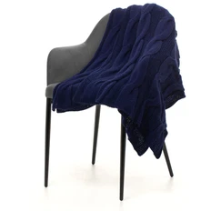 Плед Very Marque Snefald, темно-синий фото