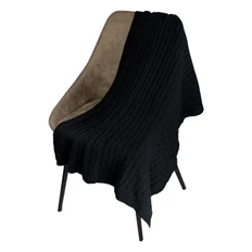 Плед вязаный Portobello Fado, 160 х 90 см, темно-синий фото