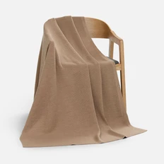 Плед из шерсти и акрила Intarsio Voyage в кофре, бежевый фото