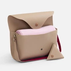 Плед из шерсти и акрила Intarsio Voyage в кофре, розовый фото