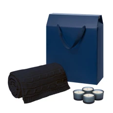 Набор подарочный Sento, Fado: свечи и плед, синий фото