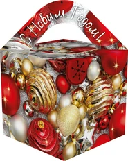Подарок новогодний с конфетами «Большой Восторг», 700 гр, белорусский, красный фото
