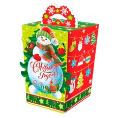 Подарок новогодний с конфетами «Снеговики», 500 гр, классика, разноцветный фото