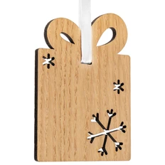 Подвеска деревянная Christmate, подарок, коричневая фото