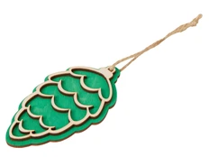 Подвеска деревянная на елку Cedar, зеленая фото