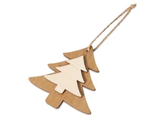 Подвеска деревянная на елку Firtree, бежевая фото