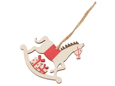 Подвеска деревянная на елку Poni, бежевая фото