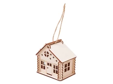 Подвеска деревянная на елку с подсветкой Lumihut, бежевая фото