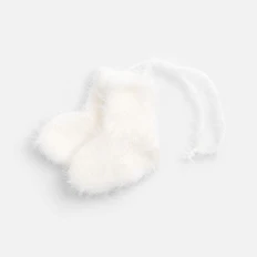 Подвеска на елку «Вьюшка», носочки, белая фото