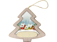 Подвеска новогодняя с подсветкой и индивидуальным дизайном «Ёлочка», бежевая фото