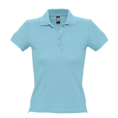 Поло женское Sol's People 210, бирюзовое фото