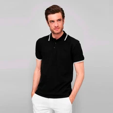 Поло мужское Sol's Practice 270, красное / белое фото