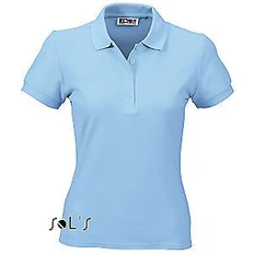 Поло женское Sol's People 210, светло-голубое фото