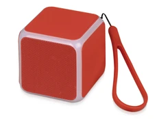 Колонка портативная Cube с подсветкой, красная фото