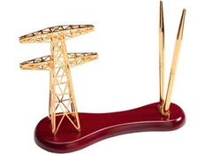 Прибор настольный «Энергия» золотистый / красный фото
