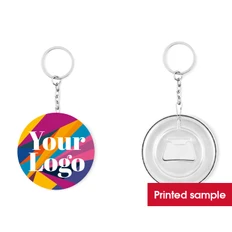 Открывалка-брелок с бумажной вставкой, ламинированная, многоцветная фото