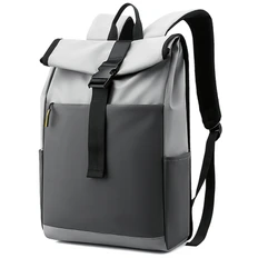 Рюкзак для ноутбука Alvort с желтым пуллером, светло-серый / серый фото
