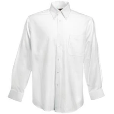 Рубашка мужская Fruit of the Loom Long Sleeve Oxford Shirt, белая фото