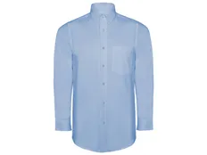 Рубашка мужская с длинным рукавом Roly Oxford, голубая фото