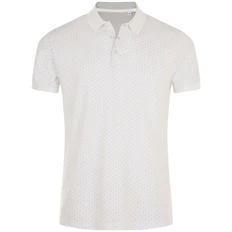 Рубашка поло мужская Sol's Brandy Men, белая / темно-синяя фото